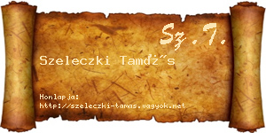 Szeleczki Tamás névjegykártya